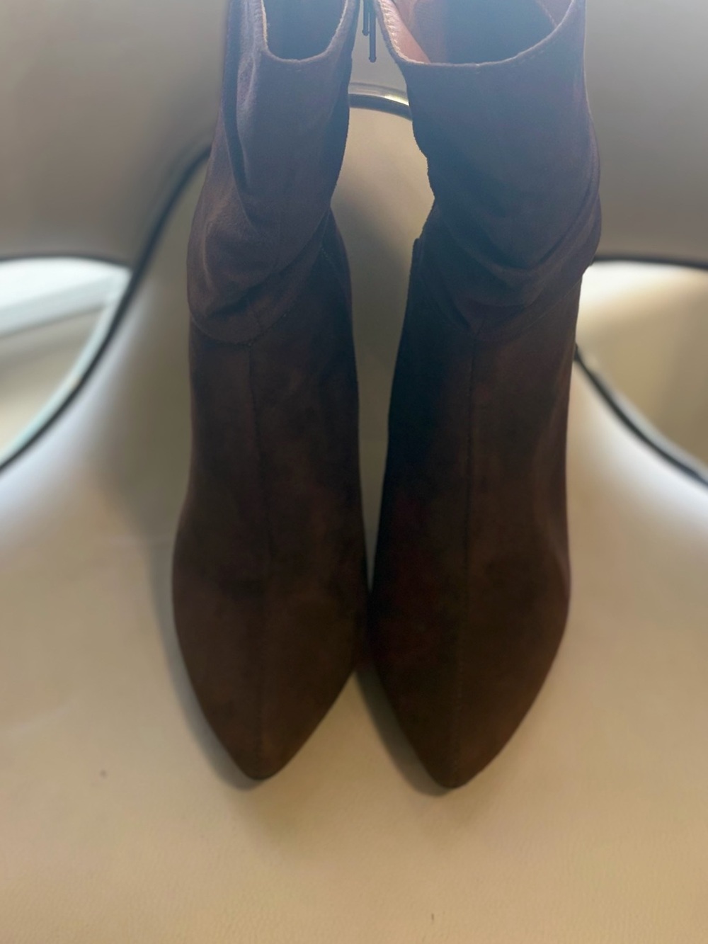 Women's Brown Pointed Toe Suede Ankle Booties
